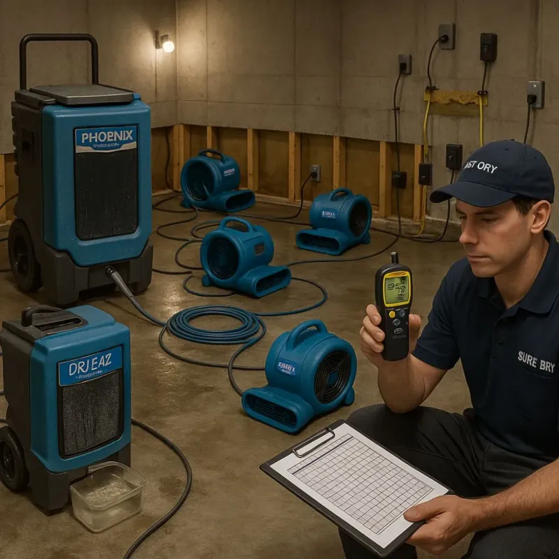 Structural Drying and Dehumidification process in Madison Park, NJ
